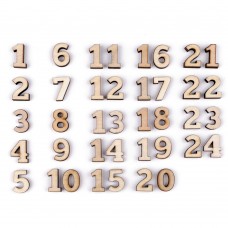Dřevěná čísla na adventní kalendář / hodiny - 1-24
